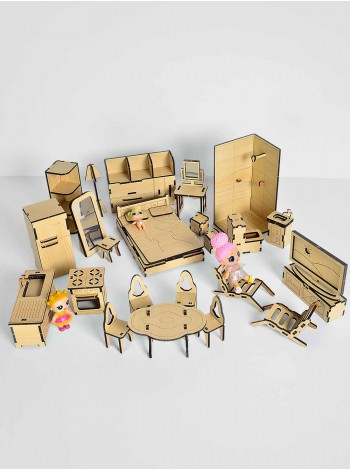 Мебель для кукольного домика деревянная