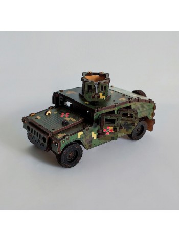 Деревянный цветной 3D-пазл военный внедорожник