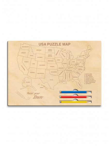 Пазл мапа США, розмальовка