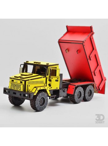 Самоскид кольоровий 3D конструктор з дерева