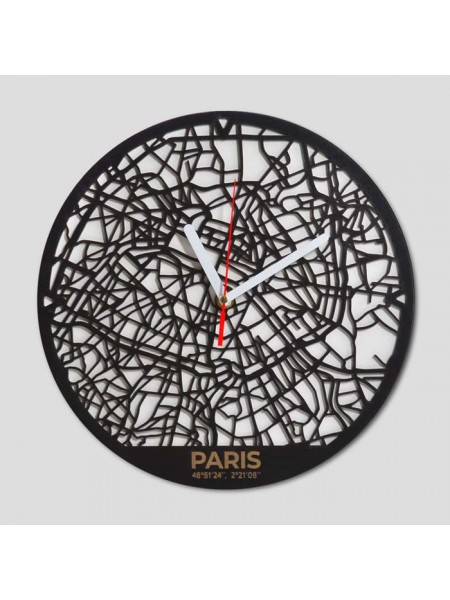Годинник настінний 3d мапа Парижа