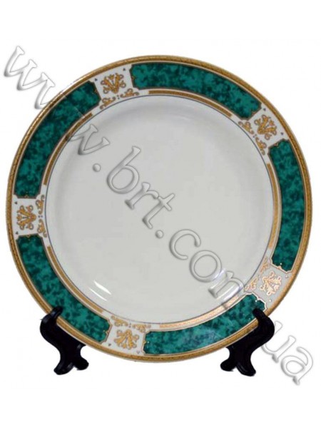 Тарелка с зеленым орнаментом, 20 см