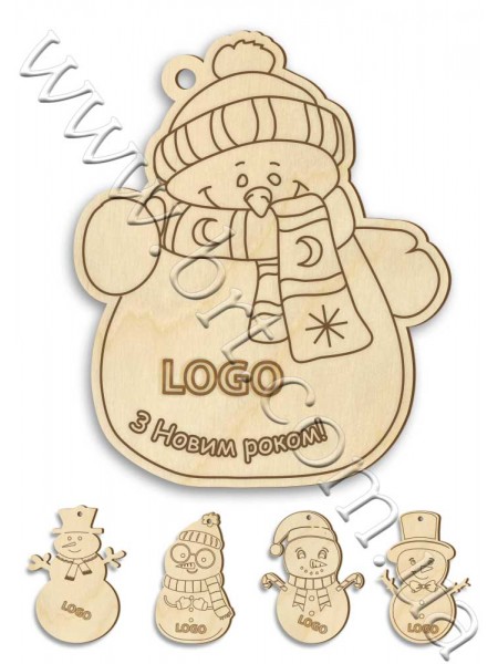 Игрушка деревянная Снеговик