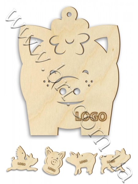 Игрушка деревянная Свинка