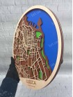 Карта Одессы из дерева 3D круглая