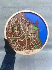 Карта Одессы из дерева 3D круглая