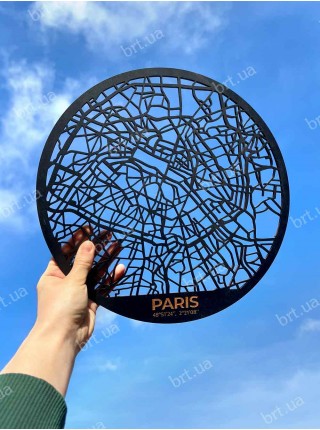 Карта Парижа з дерева кругла