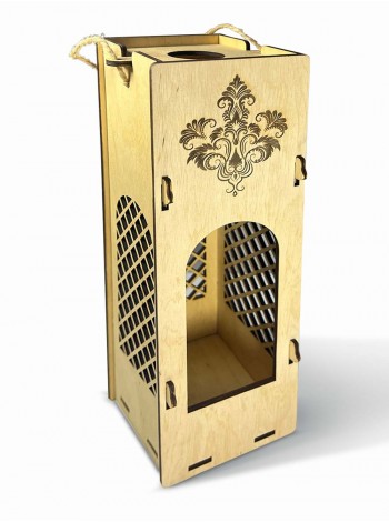 Розбірна коробка з дерева для винної пляшки