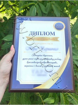 Диплом отличного сотрудника именной с печатью