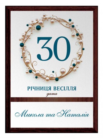 Диплом на 30 лет супружеской жизни с именами 