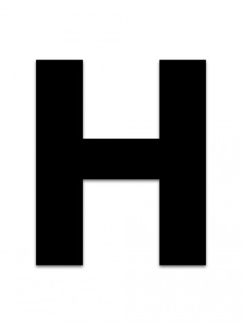 Наклейка буква Н черная