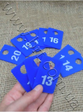 Номерки гардеробные 4*6 см, 20 штук