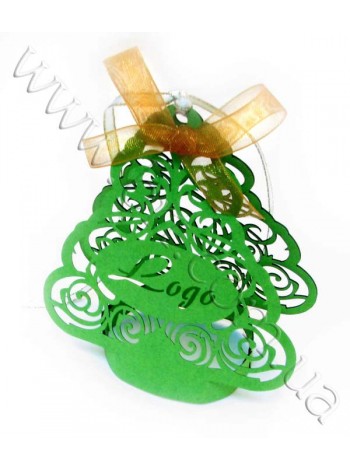 Листівка-іграшка новорічна ялинка
