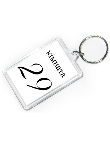 Брелок из акрила прямоугольный с любым текстом, 40*56 мм