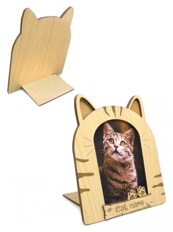 Рамка из дерева для фото кота 