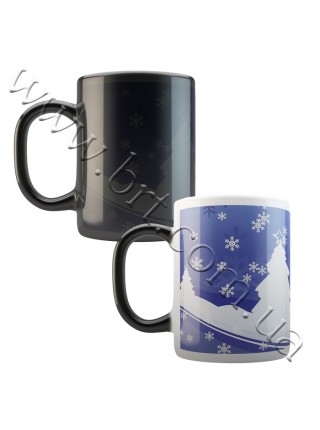 Чашка хамелеон новорічна