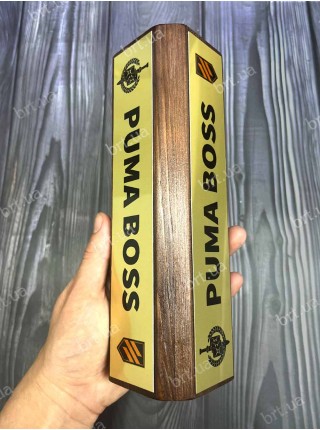 Табличка из дерева и металла с именем, двусторонняя