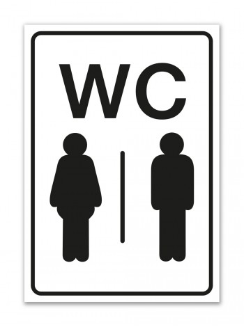 Пластикова табличка WC на туалет