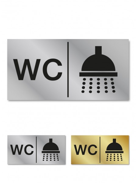 Металева табличка WC, Душ