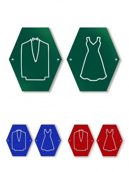 Таблички із пластику з гравіюванням на двері туалету